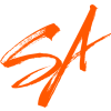 Capital letter S and A in orange marker