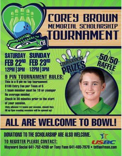Corey Brown Memorial Bowling Tournament