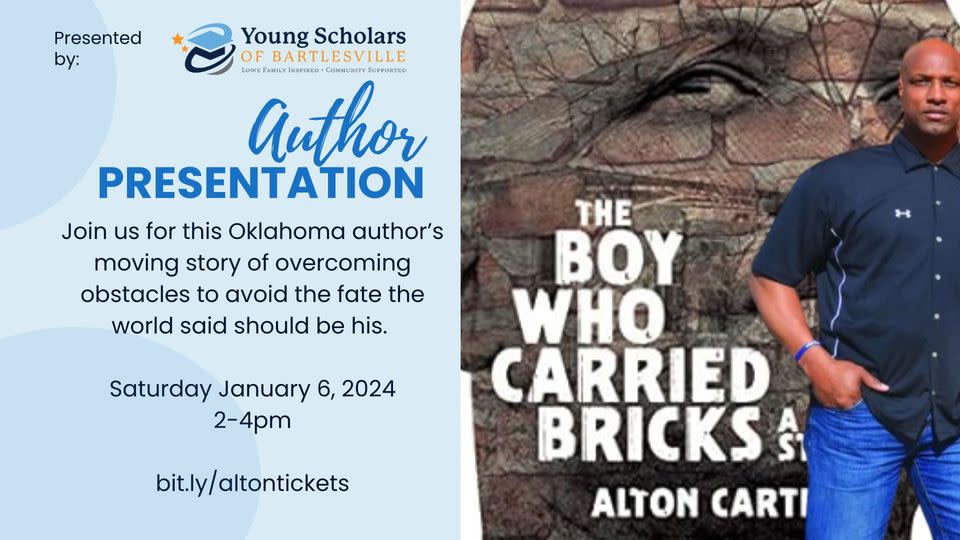Author Alton Carter, Boy Who Carried Bricks at BPL Bartlesville