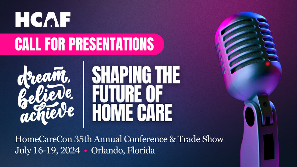 HomeCareCon 2024 Call For Presentations Home Care Association Of Florida   Blue And Yellow Modern Business Conference Twitter Post 1 