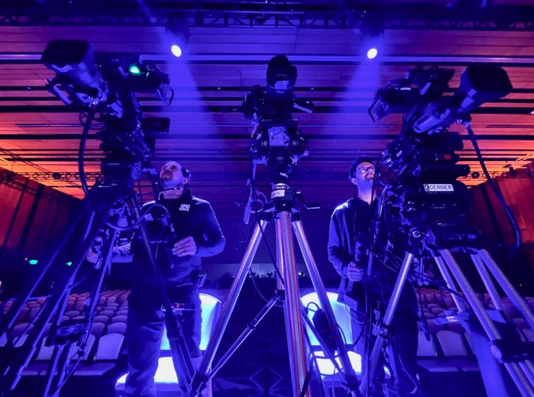 Broadcast cameras at an event