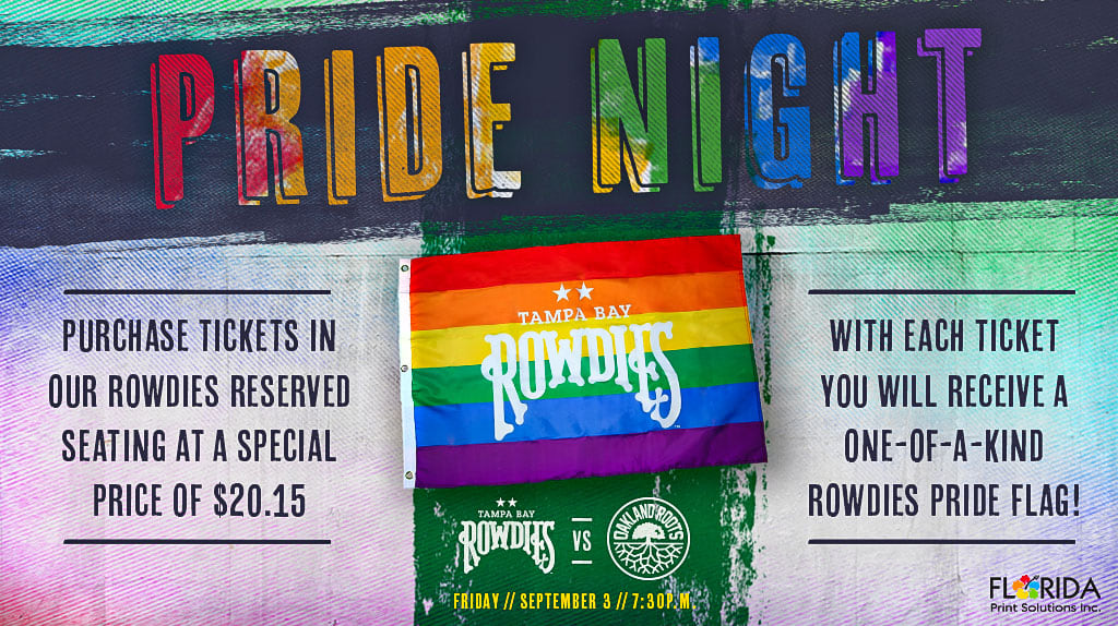 Tampa Bay LGBT Chamber, Pride Night, Tampa Bay Rowdies, Rowdies, Soccer, Pride