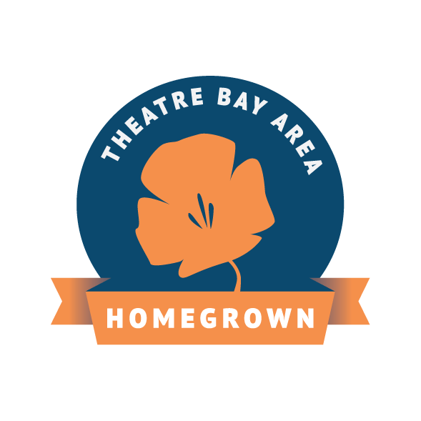 Theatre Bay Area Homegrown Orange poppy flower on a blue background
