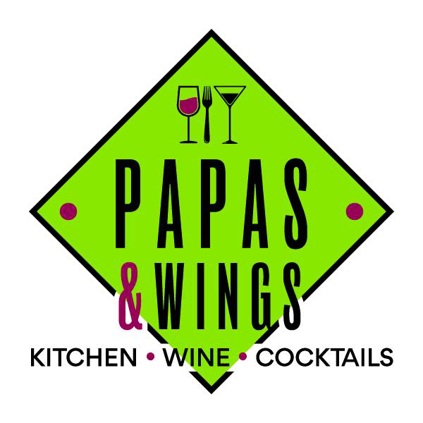 Papas & Wings "Kitchen-Wine-Cocktails" logo