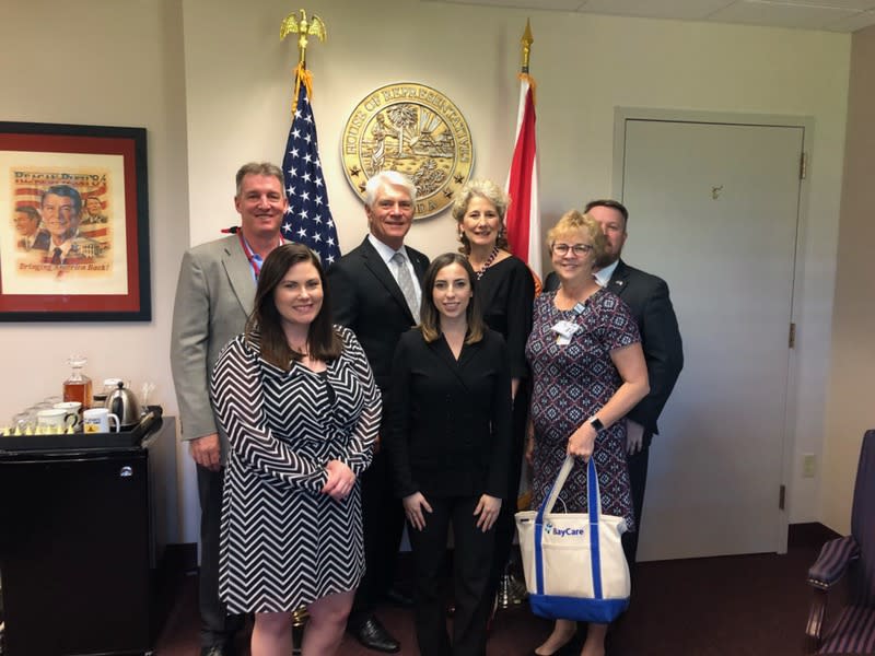 Home Care Day advocates meet with Representative Michael Grant (back center)