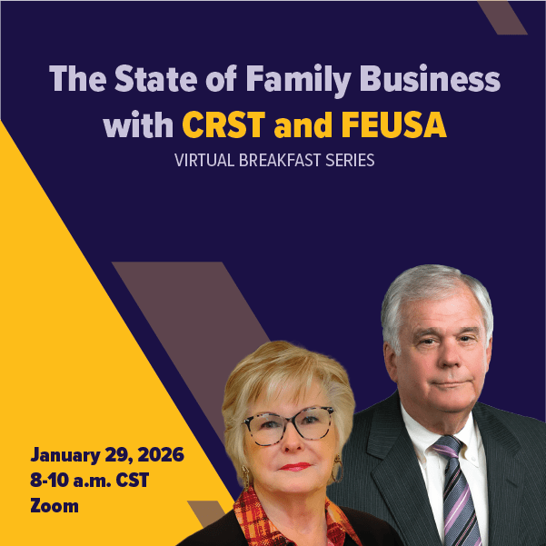 Graphic of Jan 29 event on the state of family businesses
