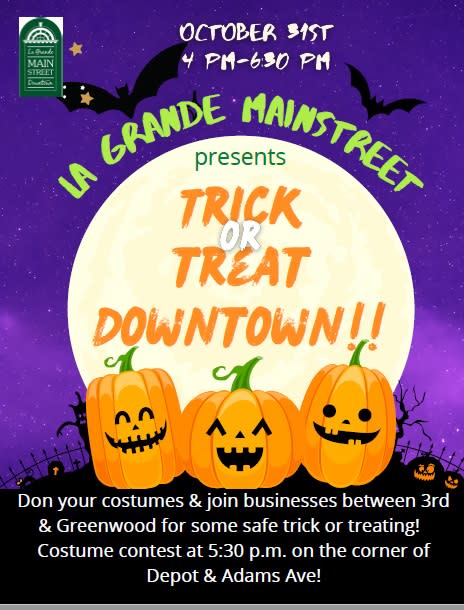 La Grande Main Street Downtown Trick or Treat Flyer