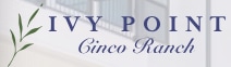 Exterior view of Ivy Point Cinco Ranch, a 55+ apartment community with modern design and landscaped grounds.