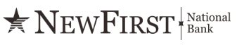 Logo of NewFirst National Bank, a Texas-based community bank offering personal and business banking, loans, and financial ser