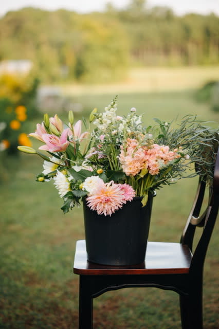 Pastel Bucket of Flowers