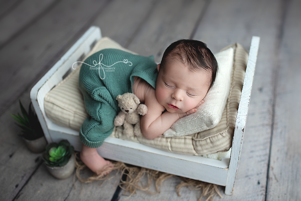 Newborn on a Bed | CT Newborn Photographer Elizabeth Frederick