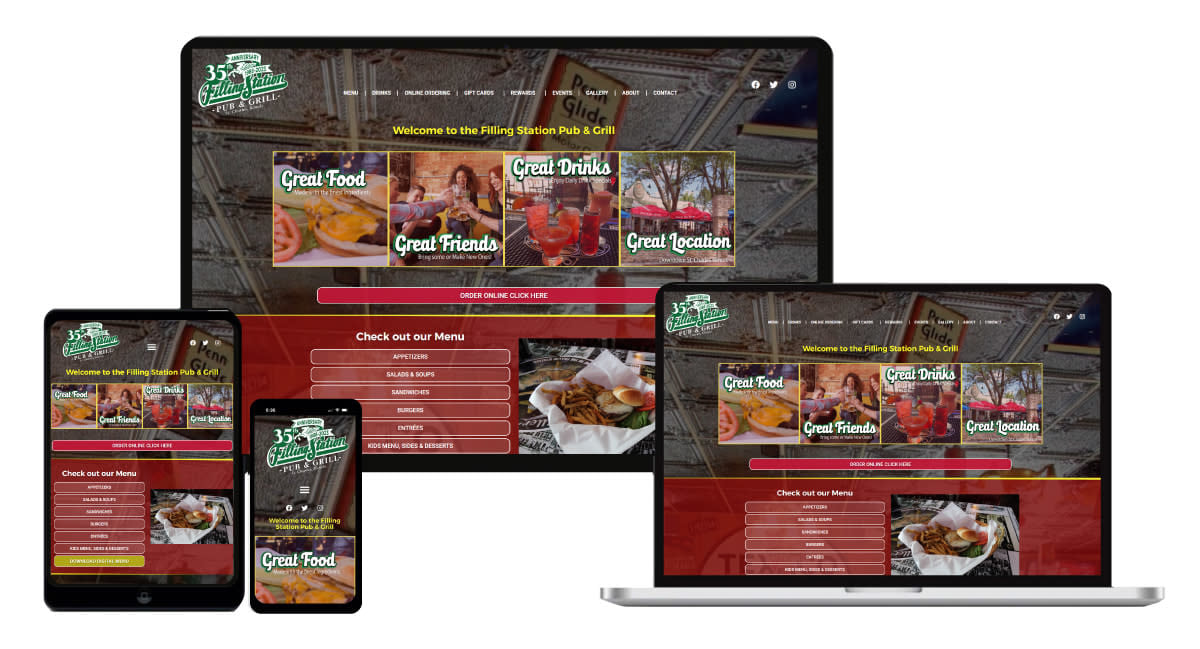 Web Design - Filing Station Restaurant