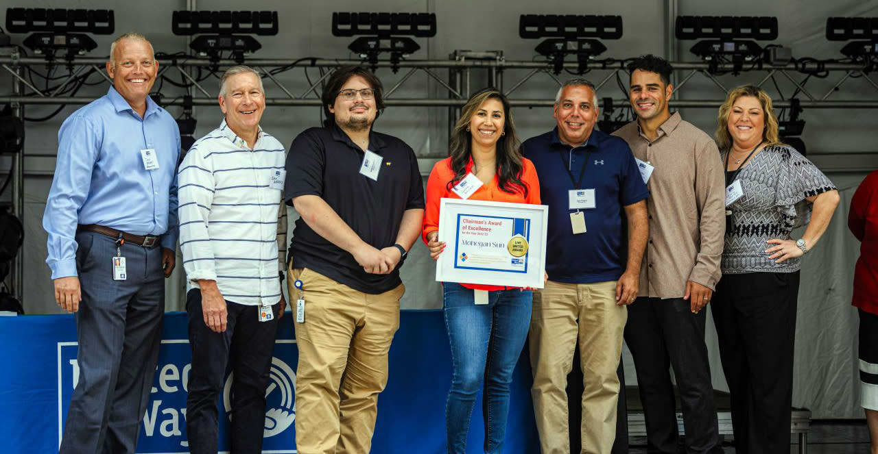 Mohegan Sun team members receiving a United Way Award