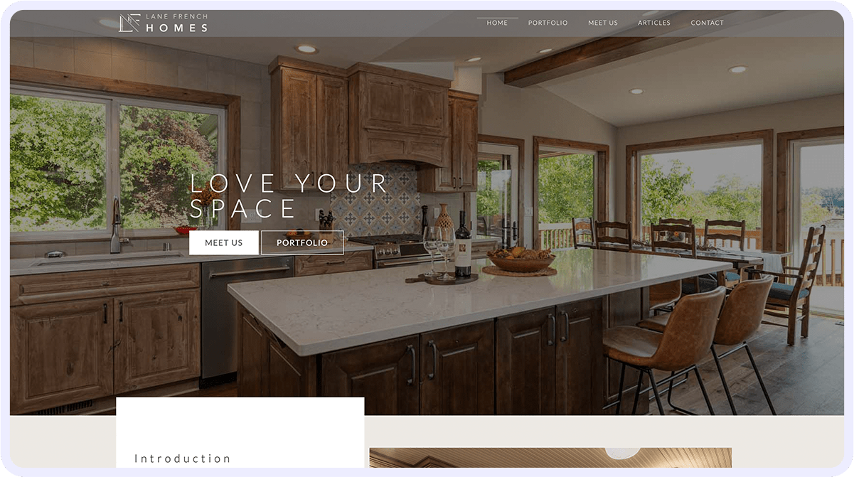 Lane French Homes Homepage by Clarity