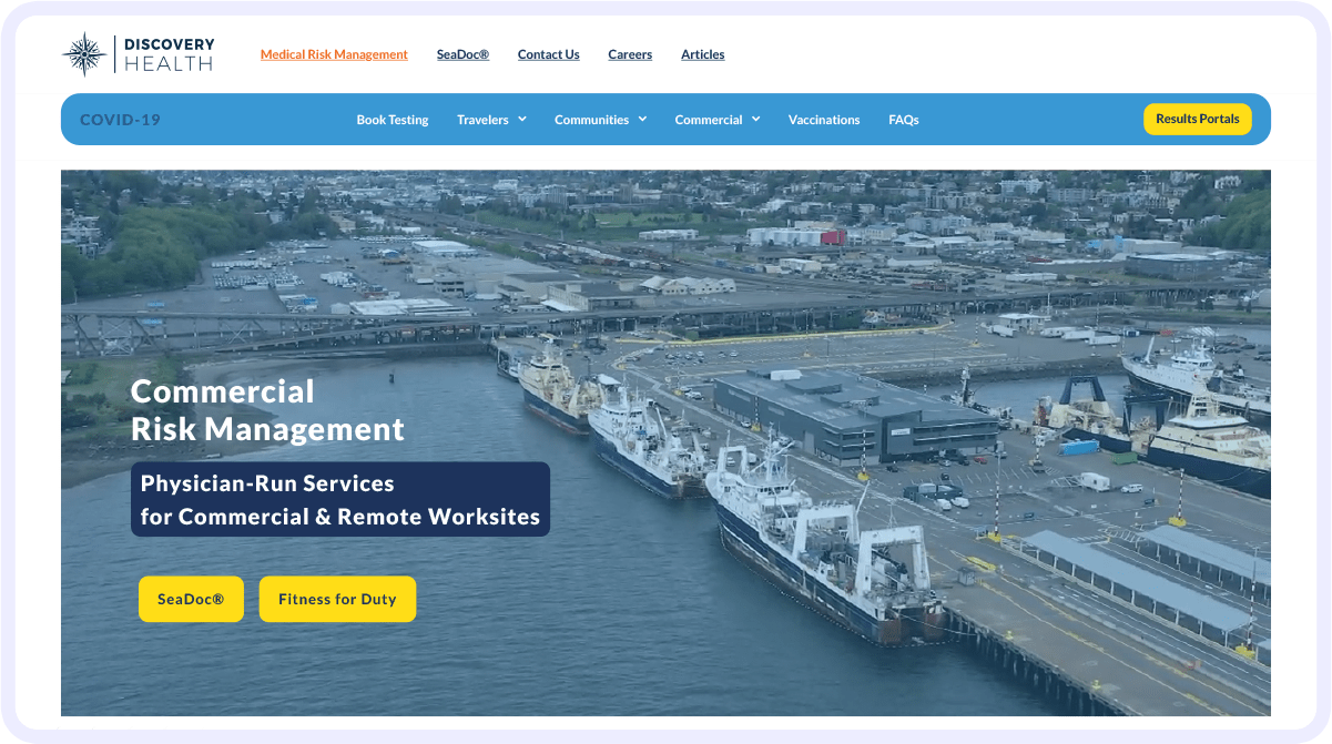 Discovery Health MD website by Clarity