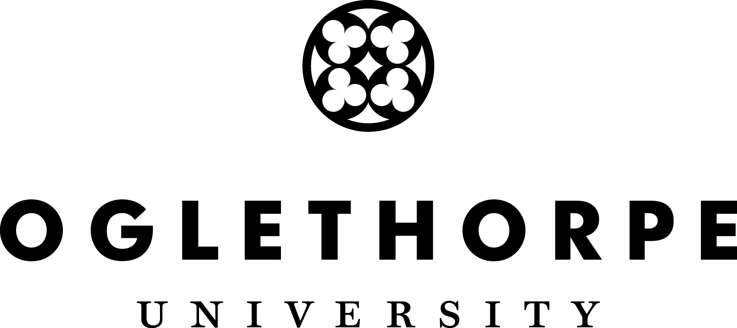 Oglethorpe University logo in black text inclusive of the quatrefoil
