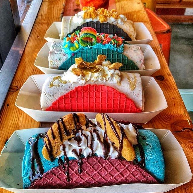 Variety of Ice Cream Taco Flavors