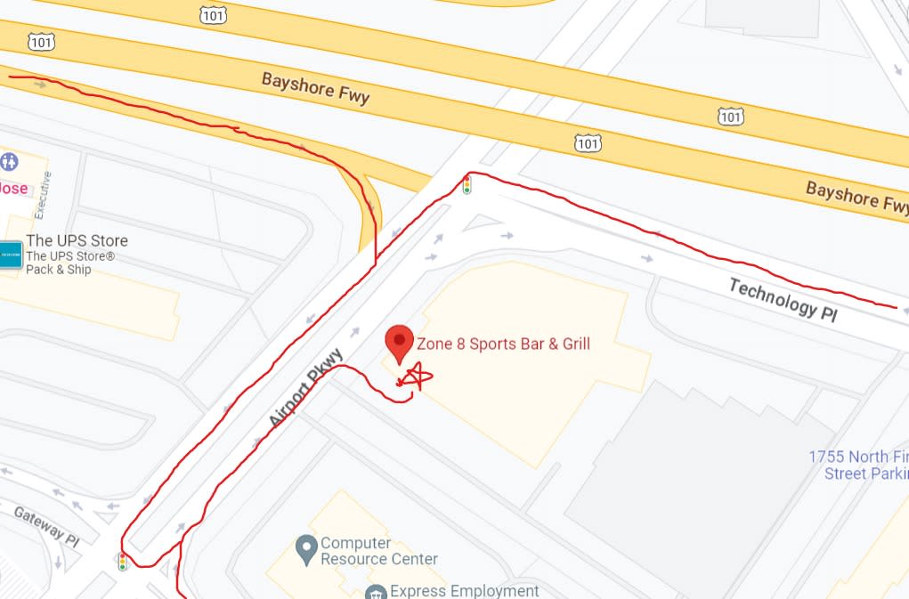Directions to Zone8 Sport's Bar & Grill