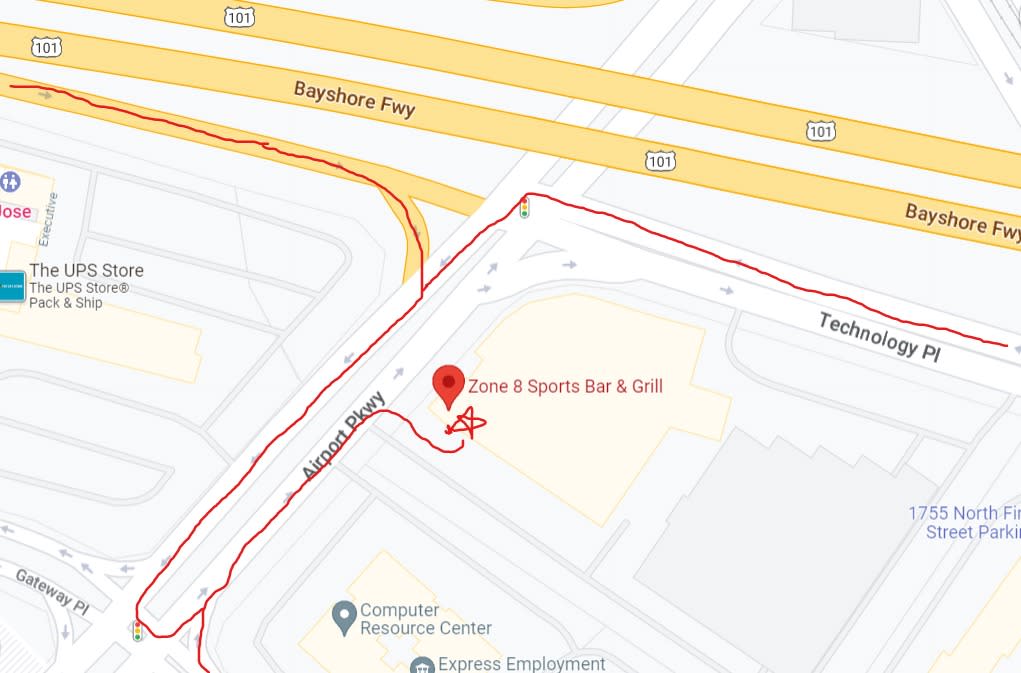 Directions to Zone8 Sport's Bar & Grill