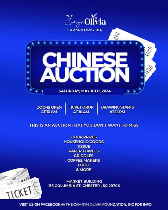 Chinese Auction Chester County Chamber of Commerce SC