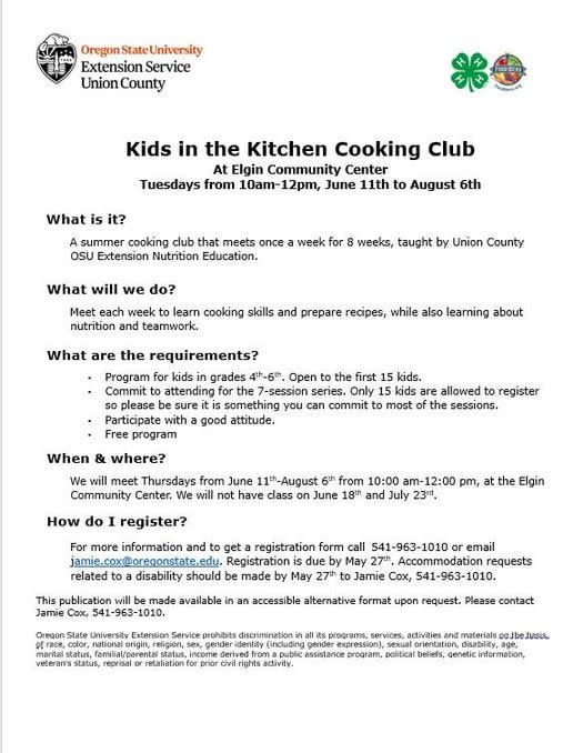 Kids in the Kitchen Cooking Club