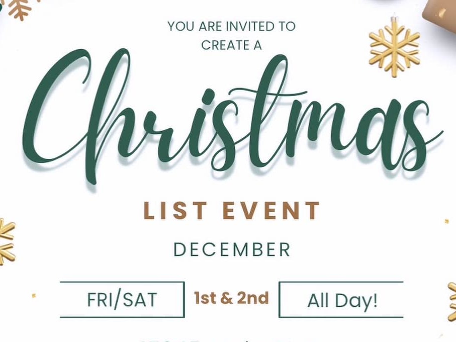 You're invited to create a Christmas List Event!