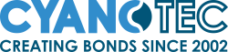 Cyanotec Limited Logo - Light blue (CYAN) and dark blue (TEC) text, with tagline "creating bonds since 2002".