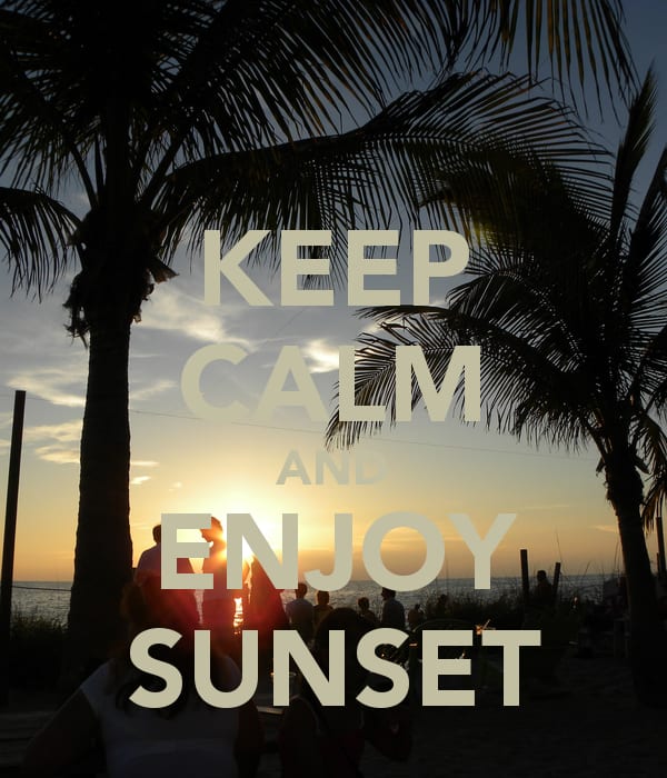sunset photo with the text "Keep Calm and Enjoy Sunset"