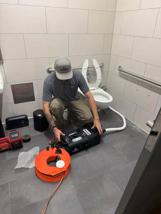 PRS plumber sewer leak test