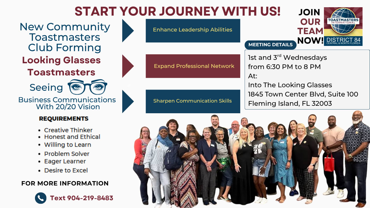 Looking Glasses Toastmasters flyer