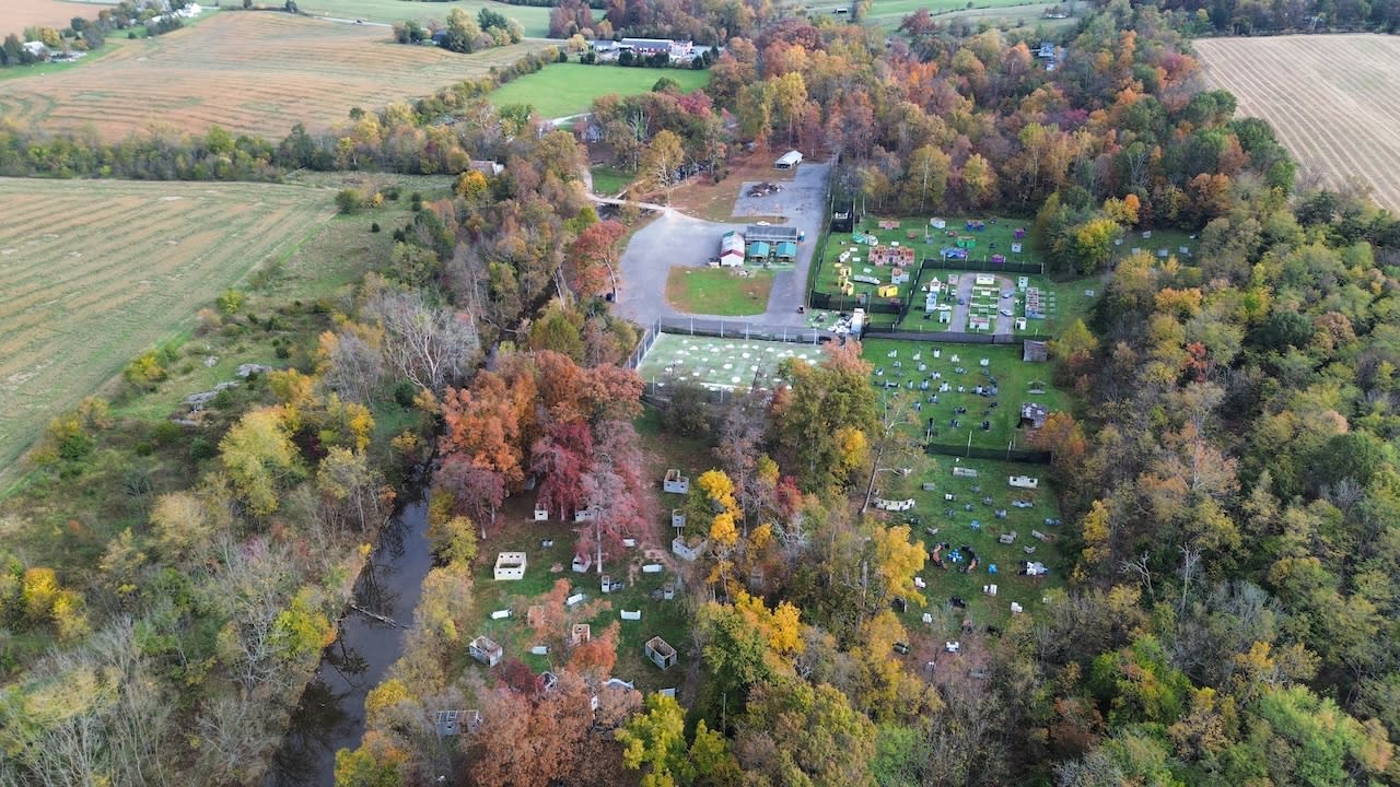 Overhead View of NR Adventure Park's Paintball and Airsoft Fields