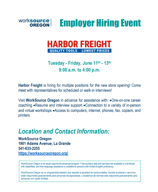 Harbor Freight Hiring Event