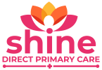 shine logo with joyful colors pink yellow and orange