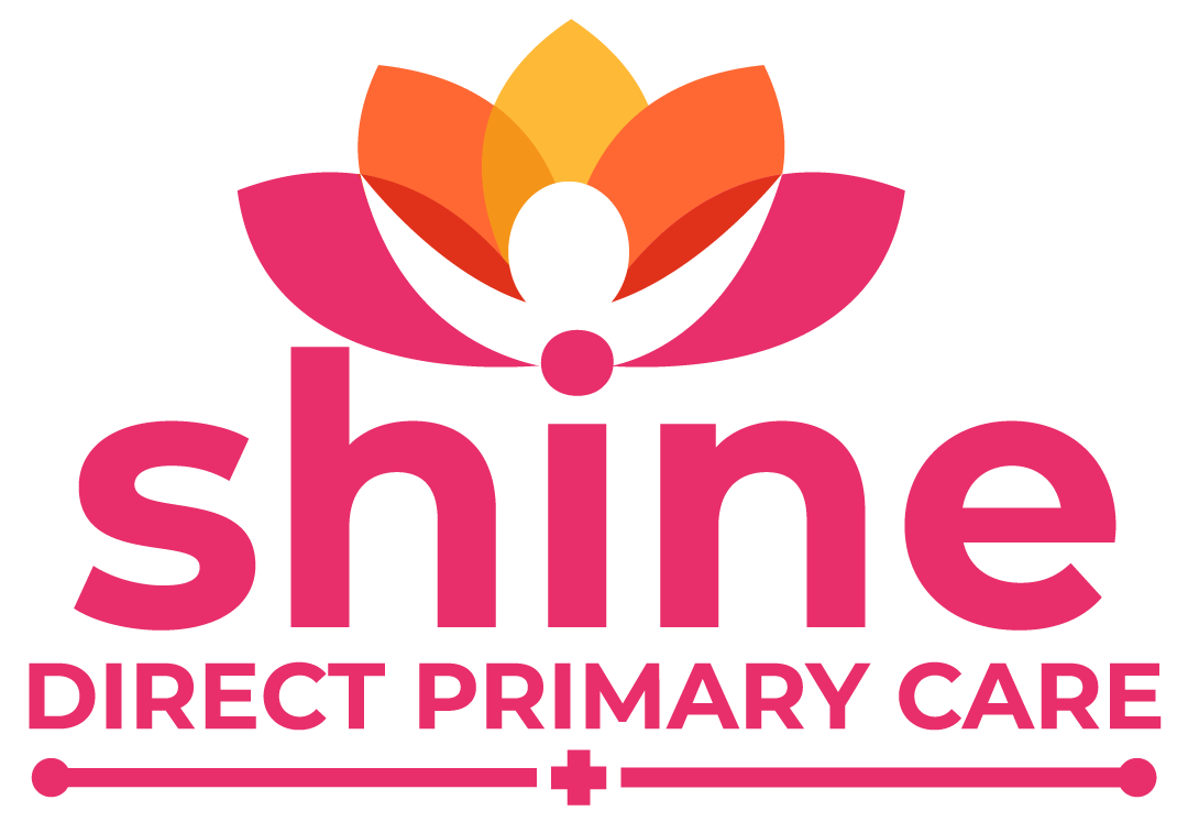 shine logo with joyful colors pink yellow and orange