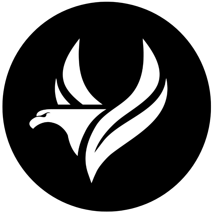 white eagle on black background