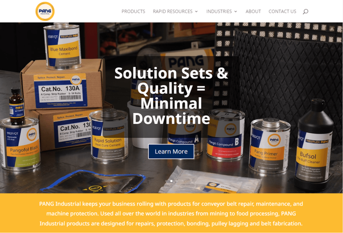 PANG Industrial Updates Website with Solution Sets