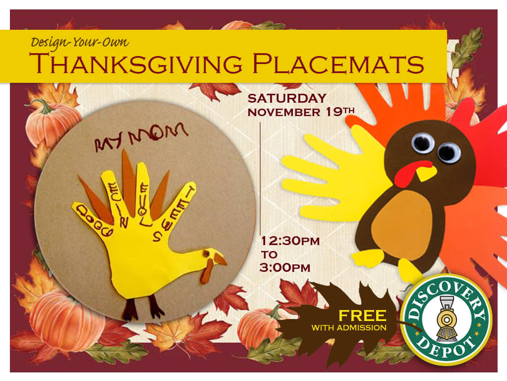 Discovery Depot Design YourOwn Thanksgiving Placemats Monmouth Area
