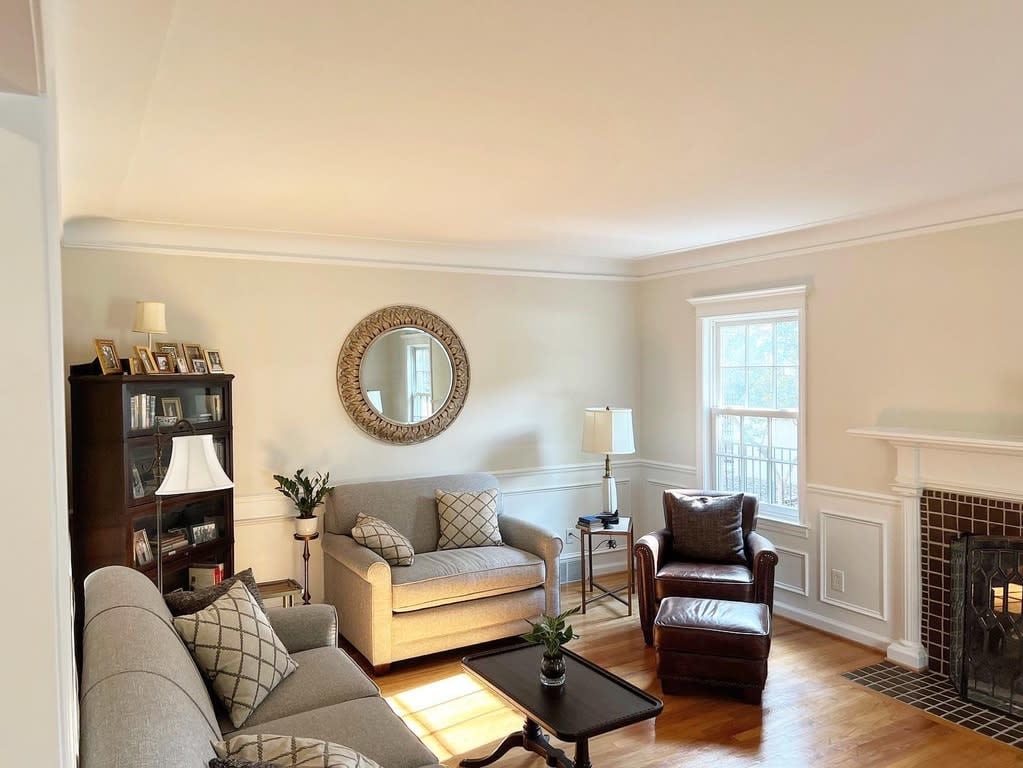 Living Room Painted a Creamy White