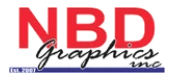 Logo of NBD Graphics, Inc., a Texas-based company offering custom graphic design, branding, and printing solutions for busine