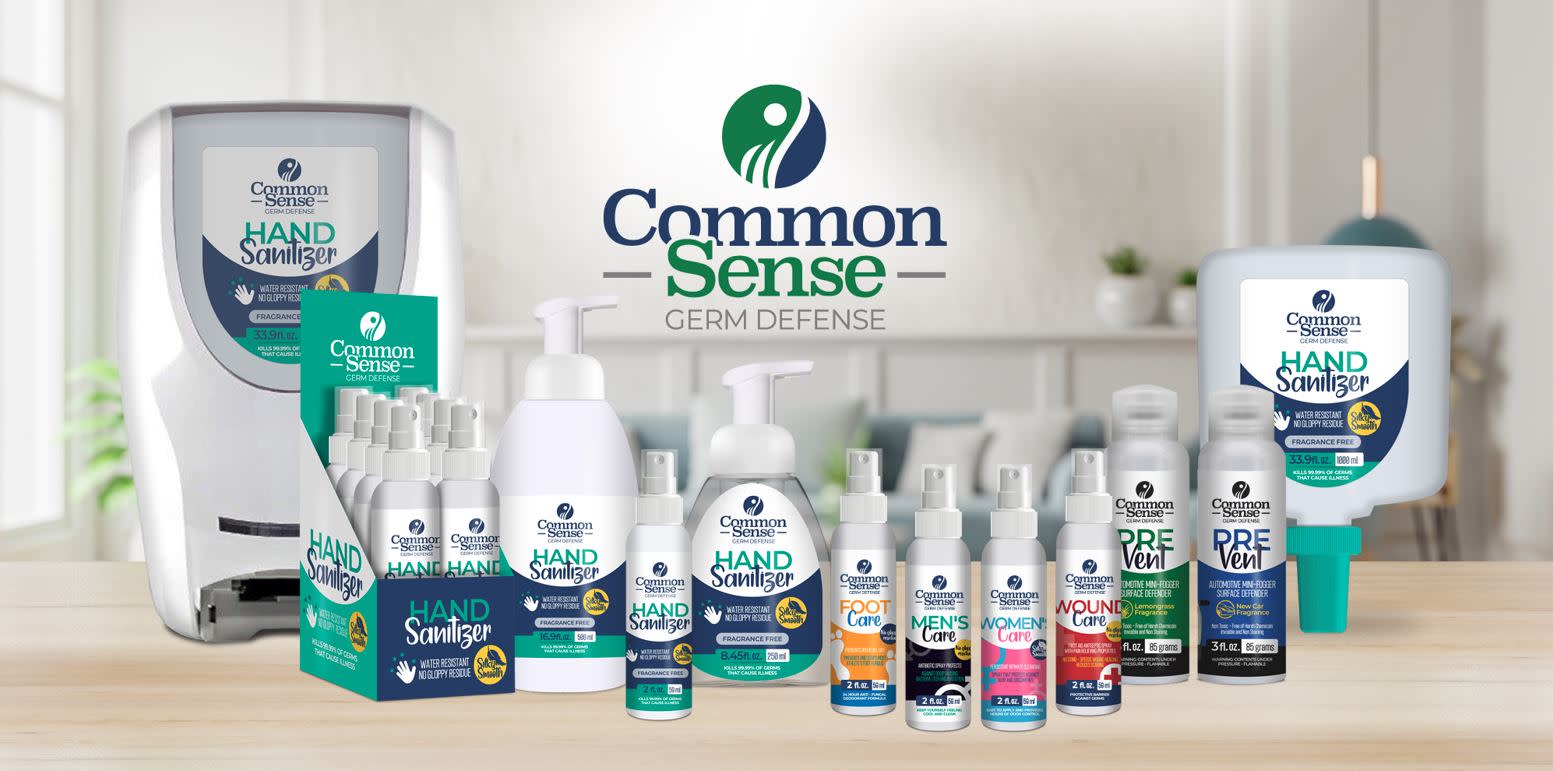 Common Sense family of antimicrobial and sanitizing products