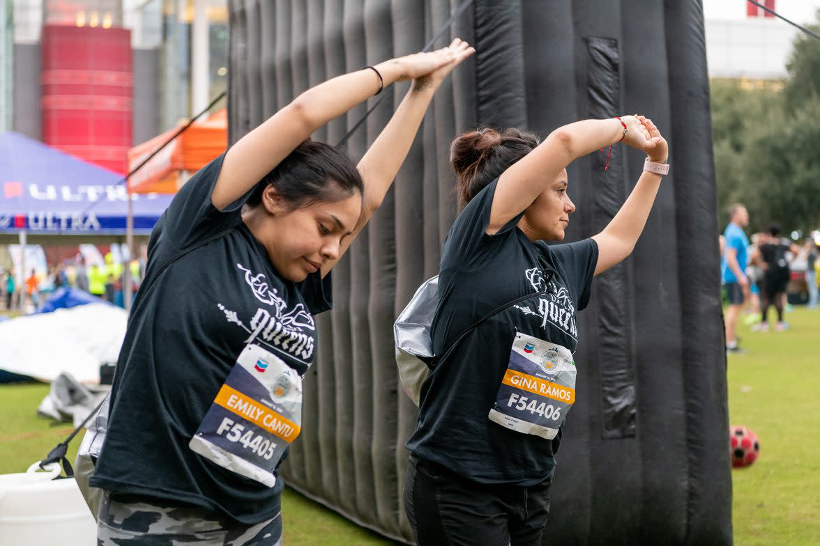 Two Bel Inizio clients warming up for their first 5K