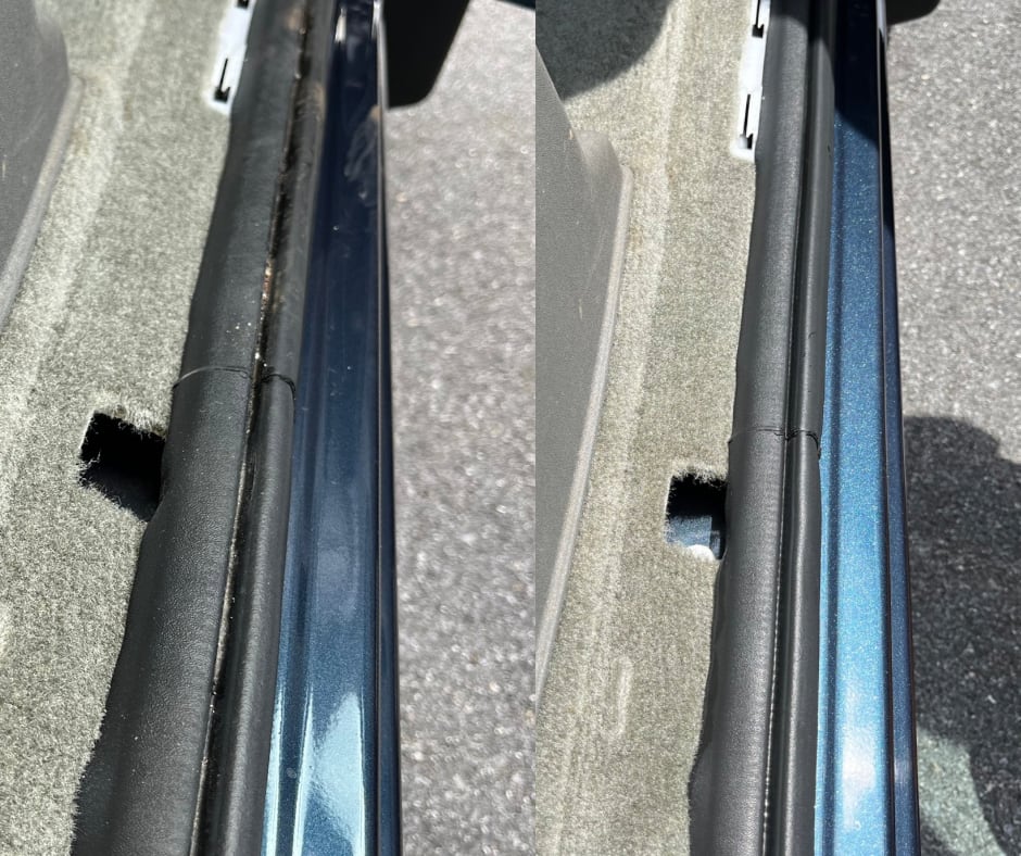Before and after of weather stripping