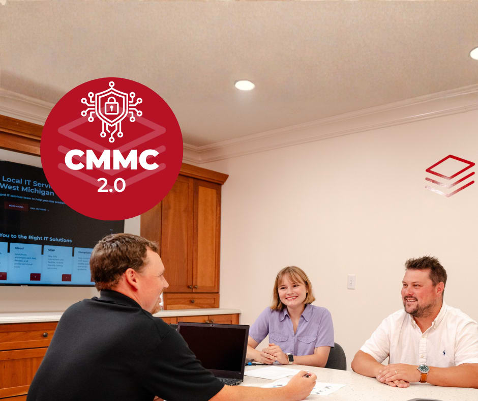 CMMC Certified Professional (CCP) Rick Tice demonstrates a secure system according to CMMC Level 2 to clients.