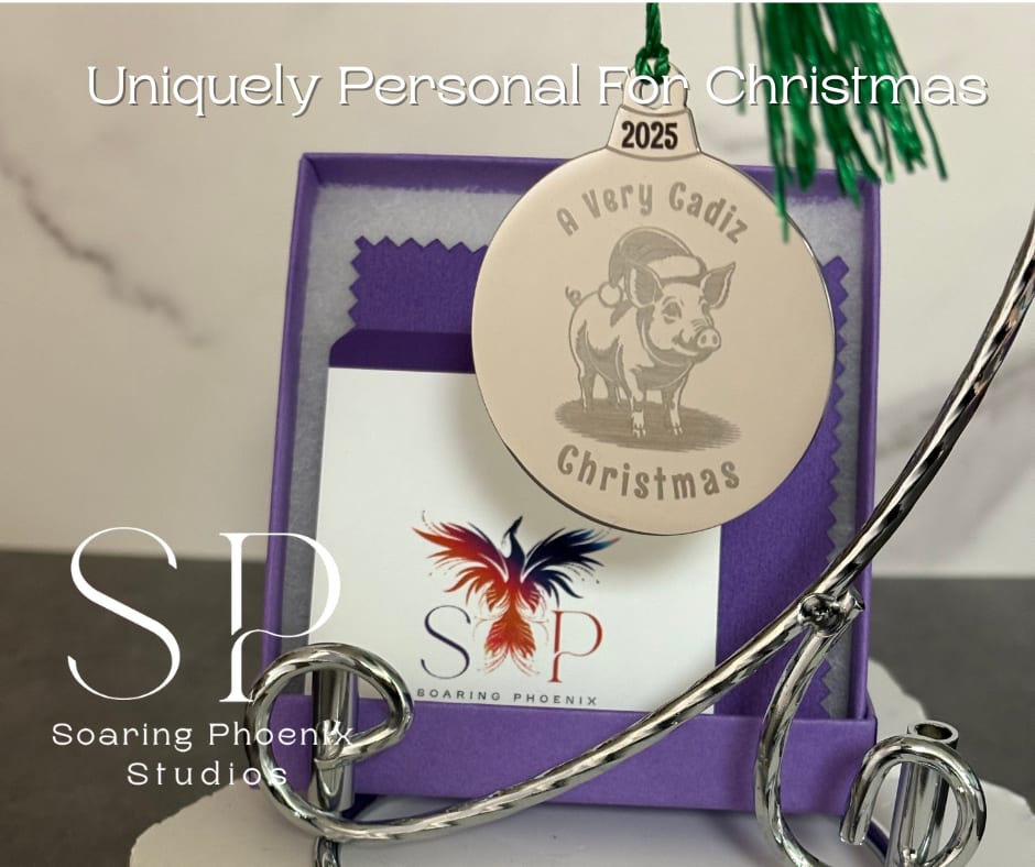 Laser Engraved Cadiz KY Christmas Ornament