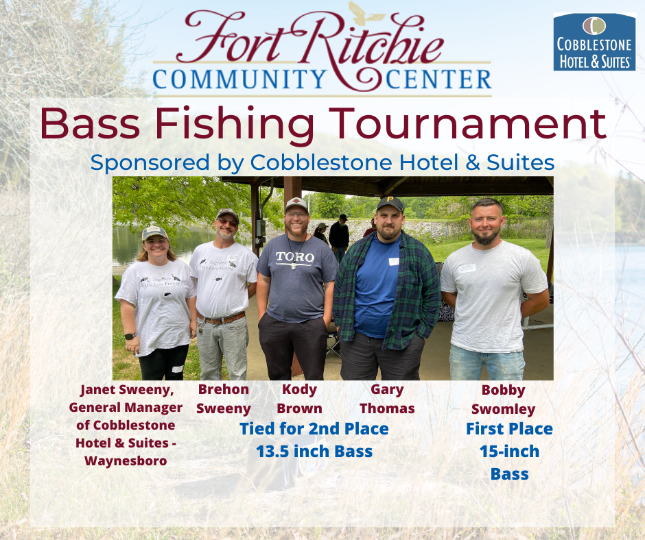 bass fishing tournament winners photo standing in front of a pavilion