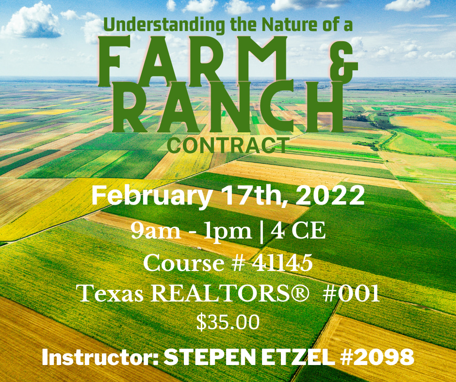 Understanding the Nature of a Farm & Ranch Contract Greater Texoma Association of REALTORS®