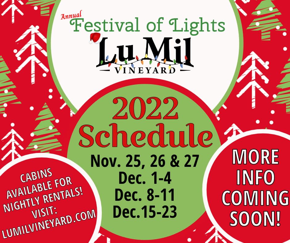 Lu Mil Vineyard Festival Of Lights ElizabethtownWhite Lake Area