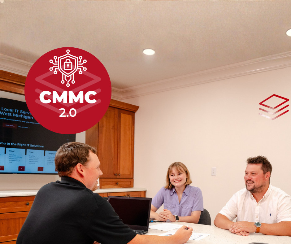 CMMC Certified Professional (CCP) Rick Tice demonstrates a secure system according to CMMC Level 2 to clients.