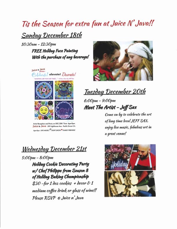 Holiday Cookie Decorating Party at PG Juice & Java Pacific Grove