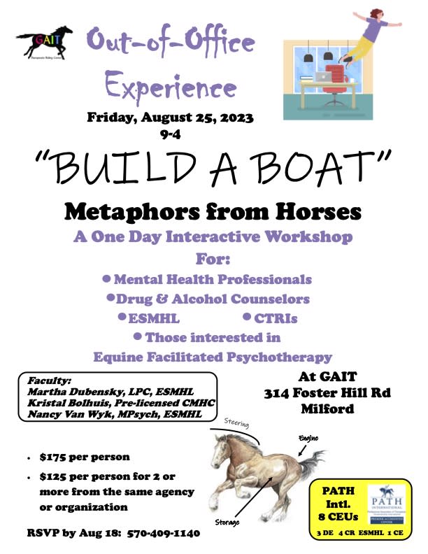 “BUILD A BOAT” Metaphors from Horses, A One Day Interactive